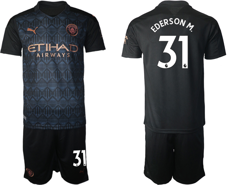 Men 2020-2021 club Manchester City away #31 black Soccer Jerseys->manchester city jersey->Soccer Club Jersey